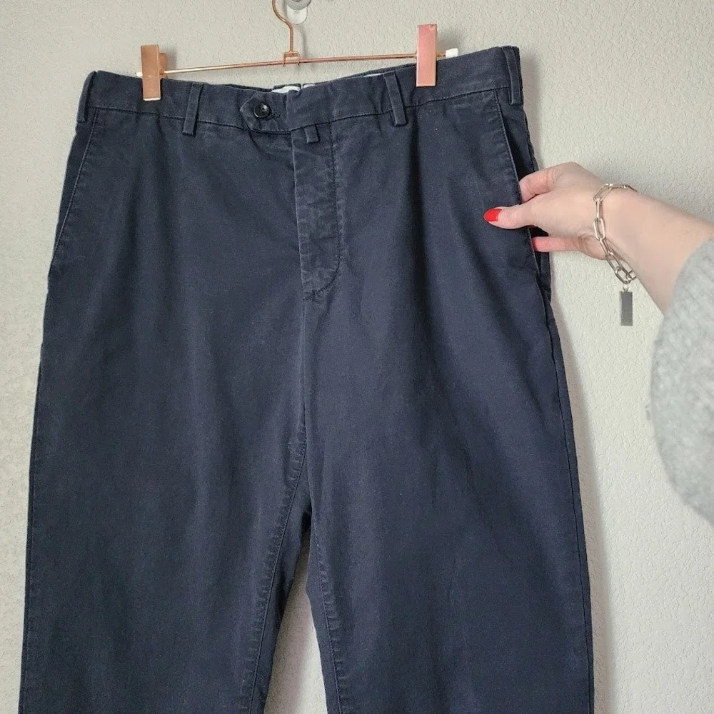 LORO PIANA Navy Cotton Chino‎ Pants Quiet Luxury Italy 50